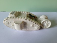 A TUDOR ARMS CRESTED CHINA WW1  MK1 FEMALE TANK: CARDIFF CREST: 5" LONG: VGC