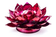 Poinsettia Tealight Holder Christmas Candle Pink Petals Metal 15cm diameter
