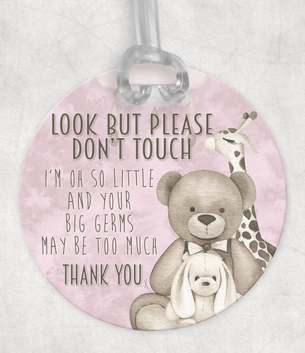 Baby girl pink pram tag - baby,