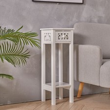 Slim Hallway Console Telephone Table Wooden 1 Drawer Storage Table Plant Stand