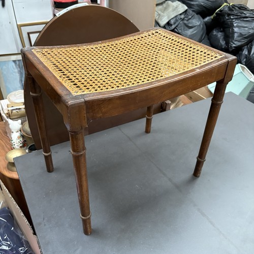 Antique wood cane stool - antique,