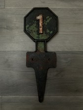 Vintage Cast Iron Railway Marker Number 1