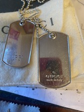GUCCI SILVER TWIN DOG TAGS &