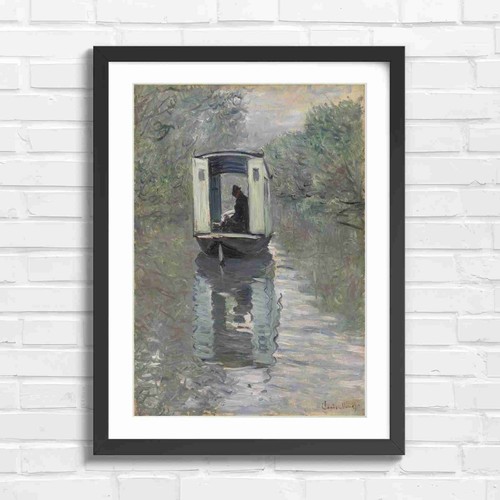 Impressionist barge river - on,