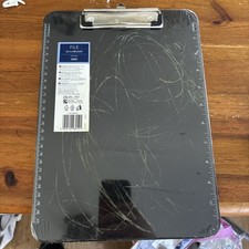 A4 Clipboard Black Plastic New Sealed Tesco Branded Damaged Seal But New