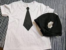 POLICE MAN  CHILDS FANCY DRESS OUTFIT  T-SHIRT AND HAT 4-7 YEARS 