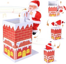 Electric Chimney Climbing Santa Claus Music Toys, Desktop Ornament Novelty Climb