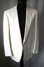 Vtg 70's Young's white Tuxedo with trim dinner jacket size 42R  dandy revival