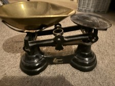 Vintage Librasco Kitchen Balance Weighing Scales Black & Brass 7 Bell Weight Set