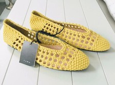 Ladies Zara Flat Braided Shoes In Yellow Size UK 5 BNWT RRP £39.99 LAST PAIR