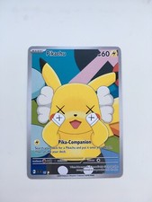 Kaws Pikachu Pokemon Full Art TCG Custom Trading Card Scarlet & Violet Companion