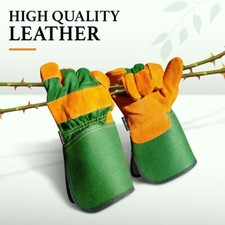 Leather Garden Gloves Safety Suede Heavy Duty Gardening Mens Ladies Thorn Proof