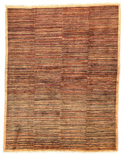 202 x 157 cm | Vintage Handmade Afghan Carpet Gabbeh Beige Oriental Wool Rug