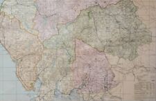 1904 Westmorland large antique map. 121 years old. Ambleside, Kendal & Keswick.
