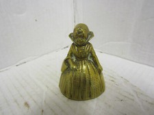 Vintage Brass Bell - Welsh Lady in Crinoline Dress - 7cm Made in England