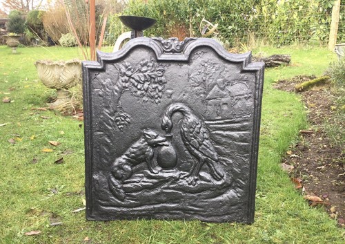 Fire back plate - fire, cast
