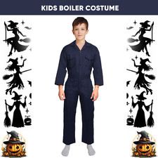 Childrens Kids Navy Boiler