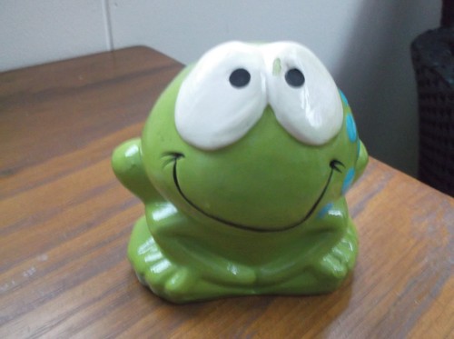 Vintage 1960 frog bank - vintage,
