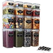 16x Airtight Food Storage Container Set Kitchen Pantry Dry Food Cereal Dispenser