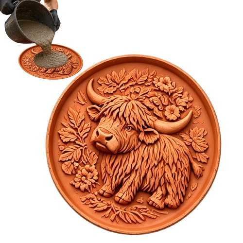 Cow stepping stone mould - stone,