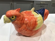 vintage parrot teapot, very