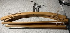 QUANTITY 5 VINTAGE WOODEN COAT AND TROUSERS HANGERS