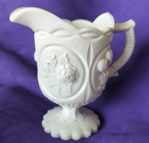 Vintage white glass milk jug - vintage,