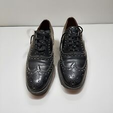 CHURCH’S SHOES SIZE 7 F BURWOOD BLACK BROGUES LEATHER DRESS SHOES MADE IN THE UK