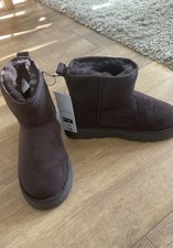 Brown Fur lined Slipper Boots