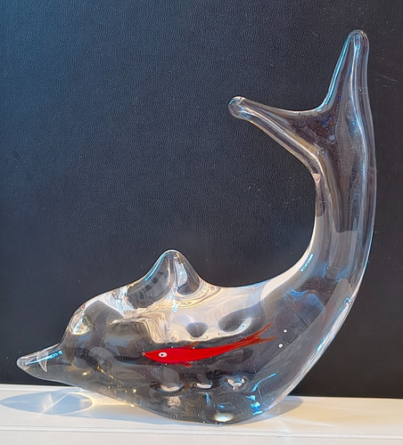 Vintage glass fish ornament - glass,
