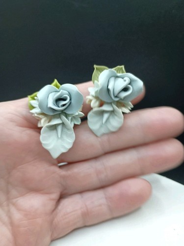 Vintage porcelain flower clip - flower,
