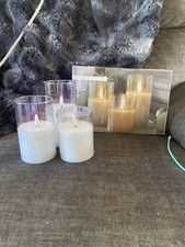 Glass Pillar Candle Set of 3 8