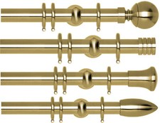 Rolls Neo curtain pole in Spun Brass