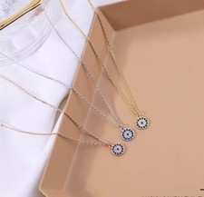 Blue Evil eye Crystal Necklace