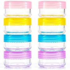 8 TRAVEL SIZE PLASTIC TUBS