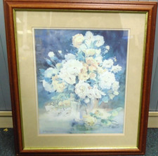 FRAMED PRINT " Yellow And White Floribundas " By Adelene Fletcher