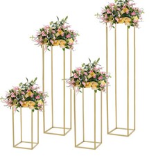 Metal Flower Pedestal Stand Plinth Wedding Decor Centrepiece Matte Gold 40-100cm