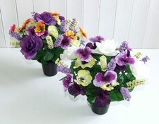 2 x Artificial Pansy & Rose