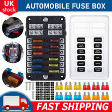UK Blade Fuse Box 12 Way Distribution Bar Bus Boat Car Kit Marine Holder 12V/32V