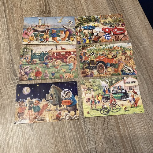 Racey helps postcards x6 - racey,
