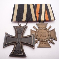 GERMANY / GERMAN WW1  IRON CROSS 2ND CLASS HONOUR CROSS MEDAL GROUP OF 2