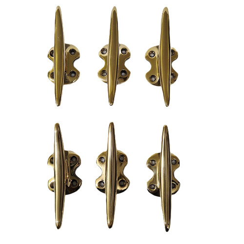 Brass boat cleats hooks set - cleats, of