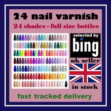 24 nail varnish polish set mixed shades brands wholesale joblot stock bundle