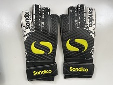 Sondico Blaze Goalkeeper Football Men’s Gloves Size 10 Black White Yellow Goalie