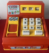 Vintage M & G  Kids Toy Till Cash Register - Red