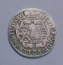 1694 1/12 Thaler Coin Saxony EPH Silver Near Very Fine