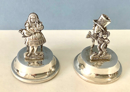 Pair antique solid silver - of,