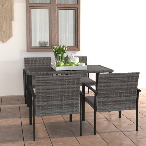 Dining set grey and black - dining,