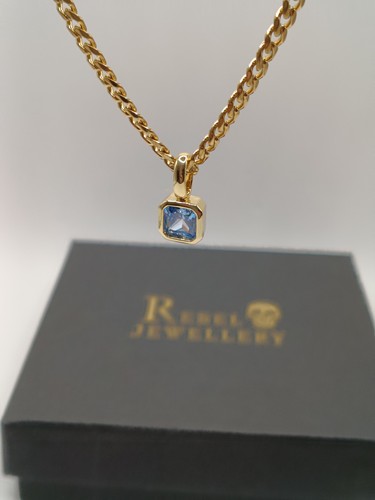 18k gold birthstone - gold, pendant