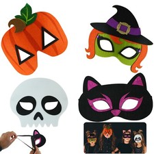 Masquerade Felt Eye Masks One Size, Elastic Band Halloween Party Costume Eyewear